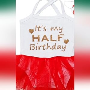 Nwot Kirei Sui Baby Half Birthday Tulle Tutu Bodysuit Dress Outfit Romper